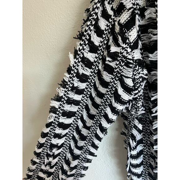 Anthropologie Endless Rose Woman Black/ White Open Front Cardigan, Size … - Picture 5 of 10